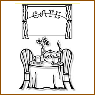Cafe Scene Metal Art Sculpture